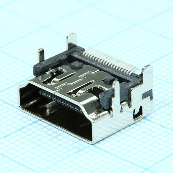 Разъём HDMI DS1114-BN0XR, розетка угловая, 19 контактов